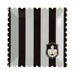 Academy Emblem Striped Square Dessert Plates 8ct