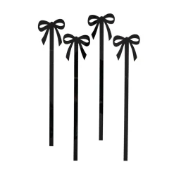 Acrylic Black Bow Stir Sticks 4ct