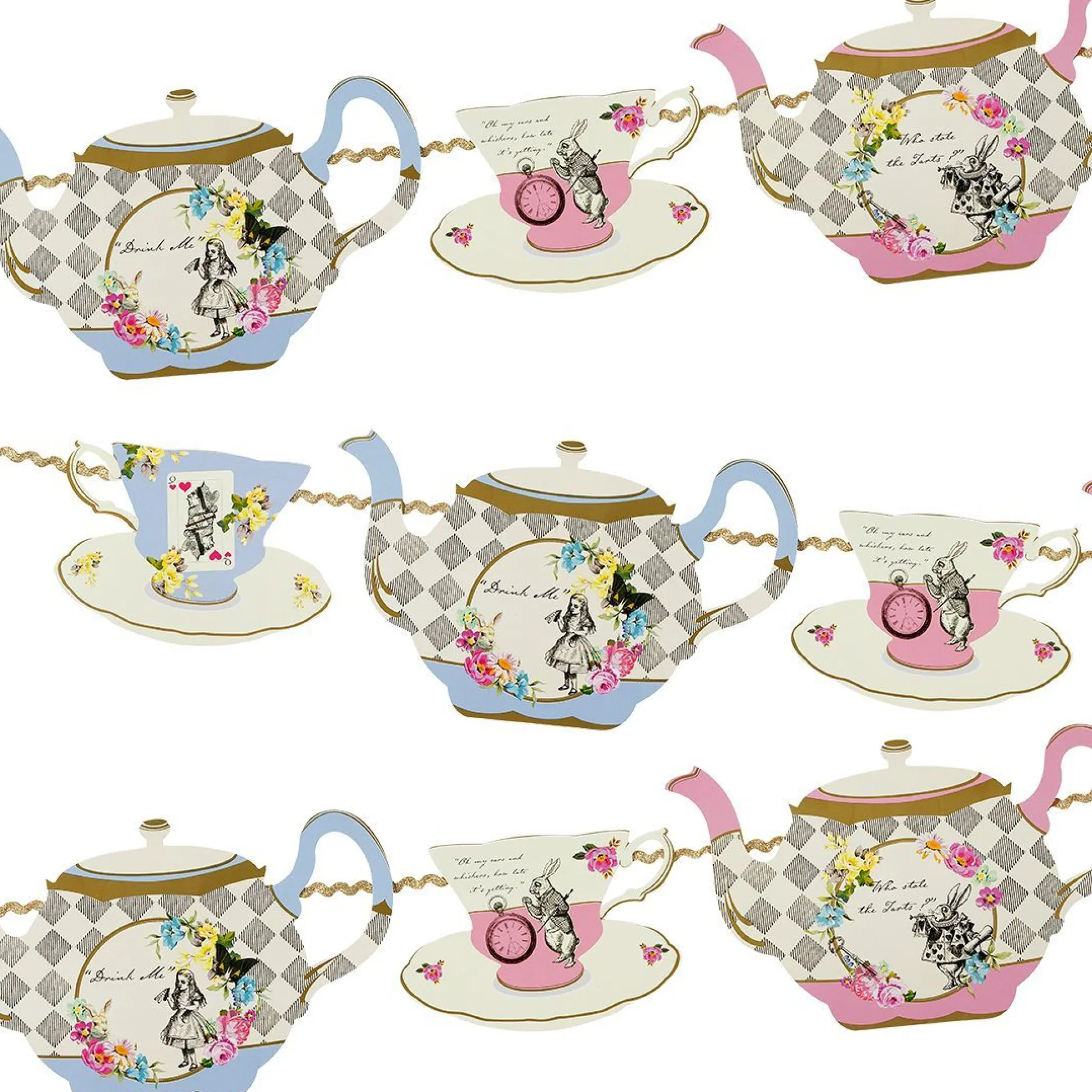 Alice in Wonderland Teapot Garland 13ft