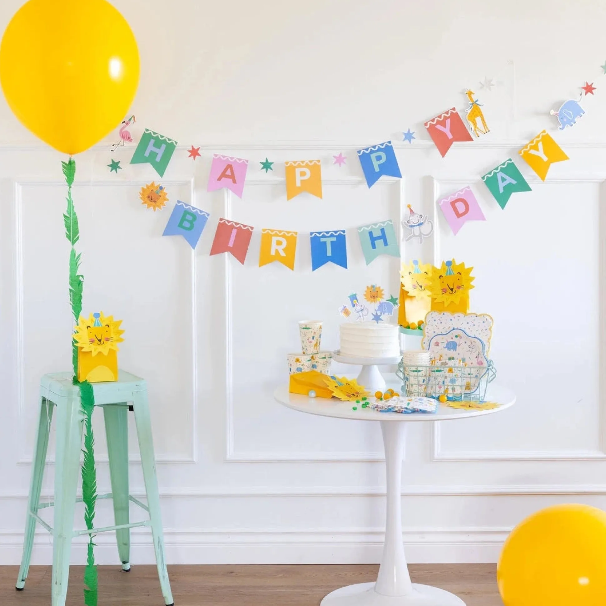 Animal Party Happy Birthday Banner Set