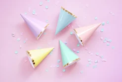 Assorted Pastel Party Hats 6ct