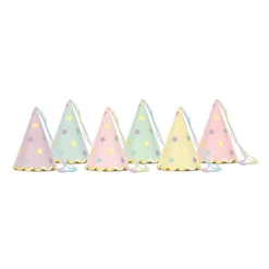 Assorted Pastel Star Party Hats 6ct