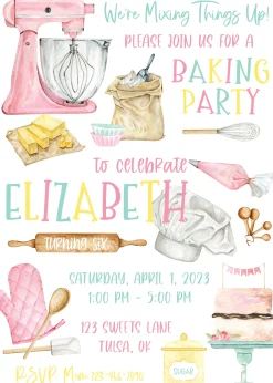 Baking Party Birthday Invitation