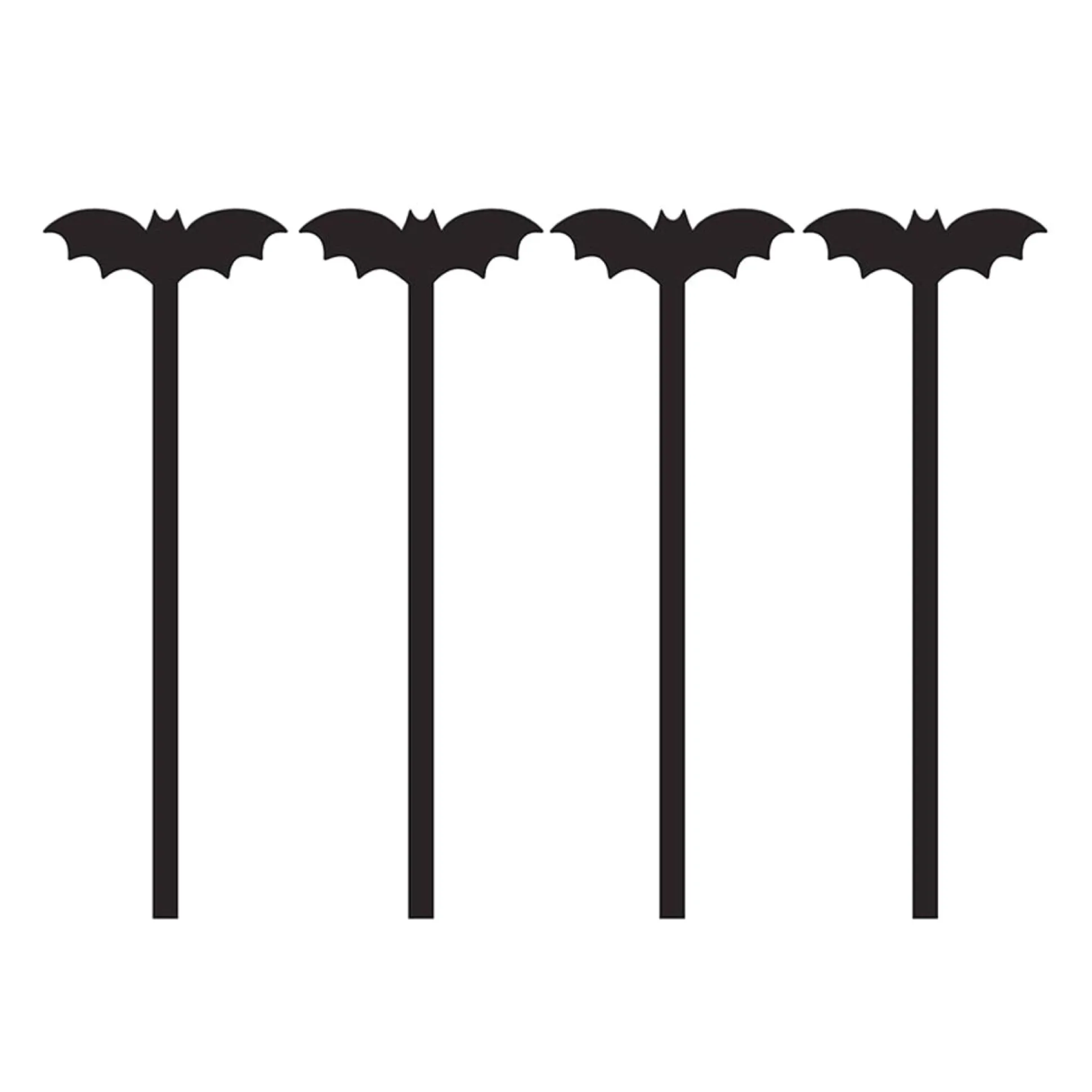 Black Bat Acrylic Drink Stirrers 4ct