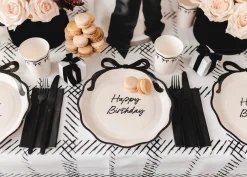 Black Bow Birthday Lunch Plates 6ct
