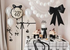 Black Bow Birthday Lunch Plates 6ct