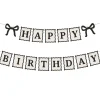 Black Bow Happy Birthday Banner 3.25ft