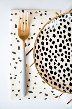 Black & Cream Dot Guest Towels 16ct