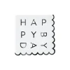 Black Foil Happy BDay Scalloped Dessert Napkins 20ct
