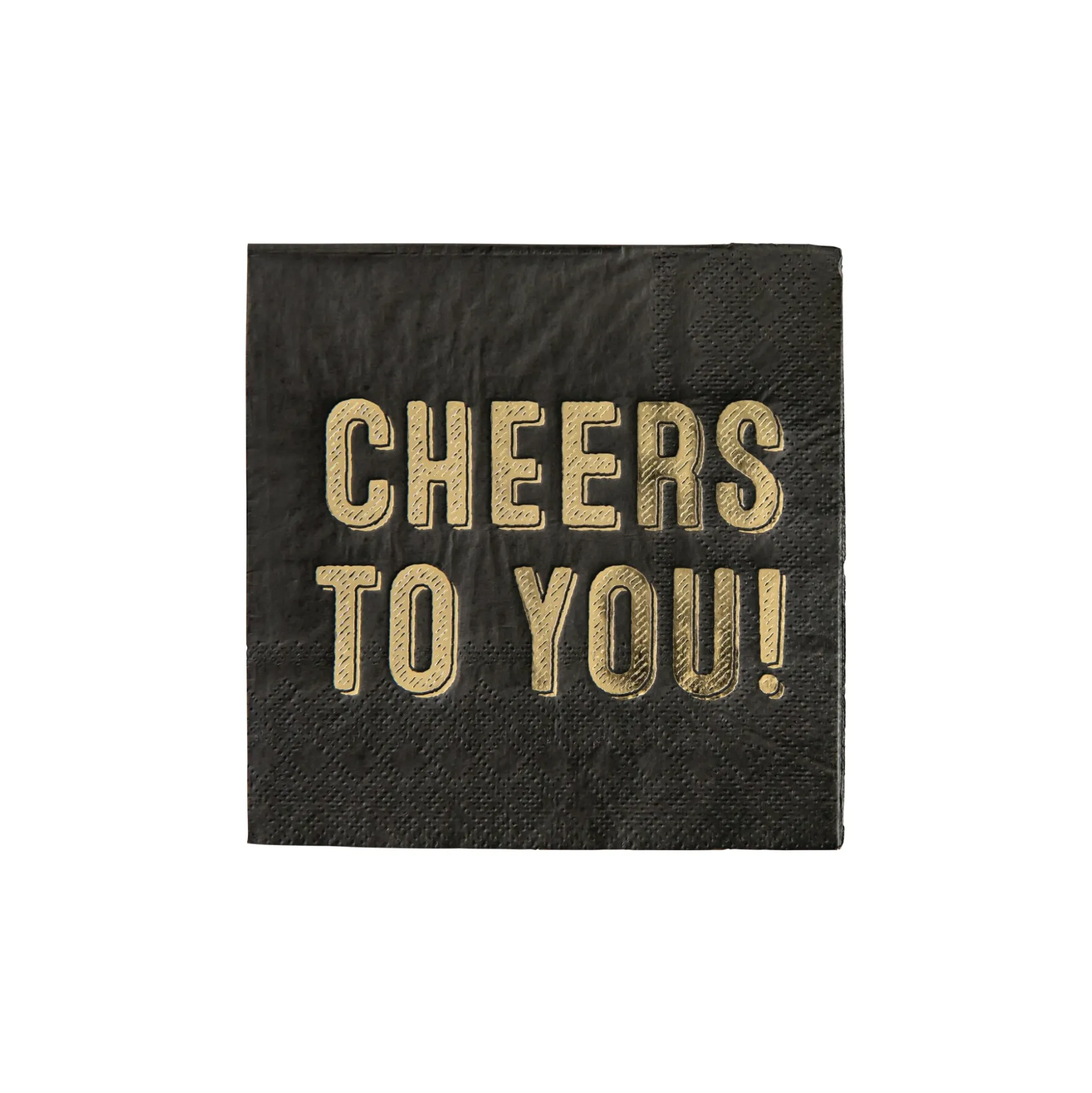 Black & Gold Cheers To You Dessert Napkins 20ct