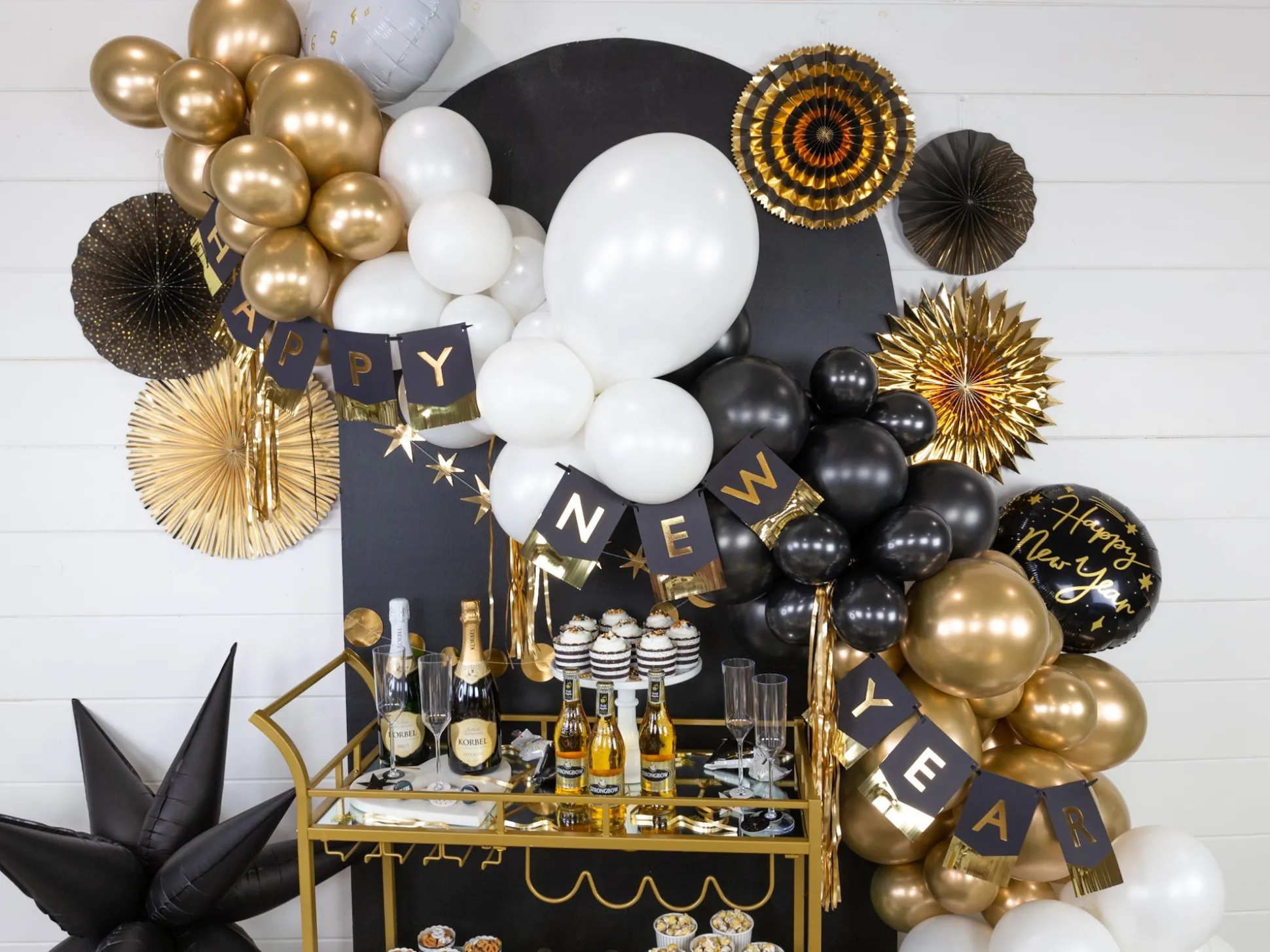 Black Happy New Year Foil Balloon