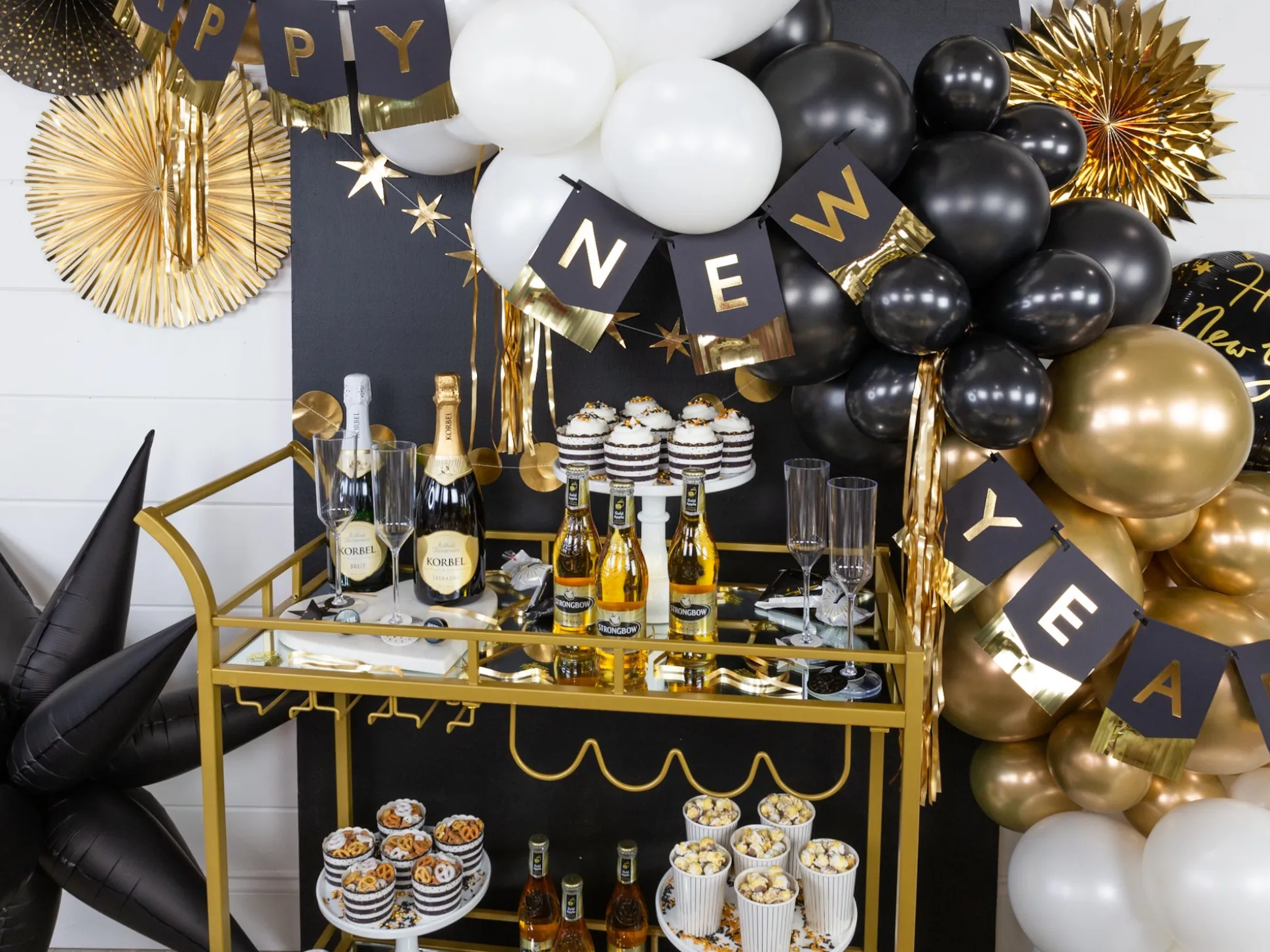 Black Happy New Year Foil Balloon
