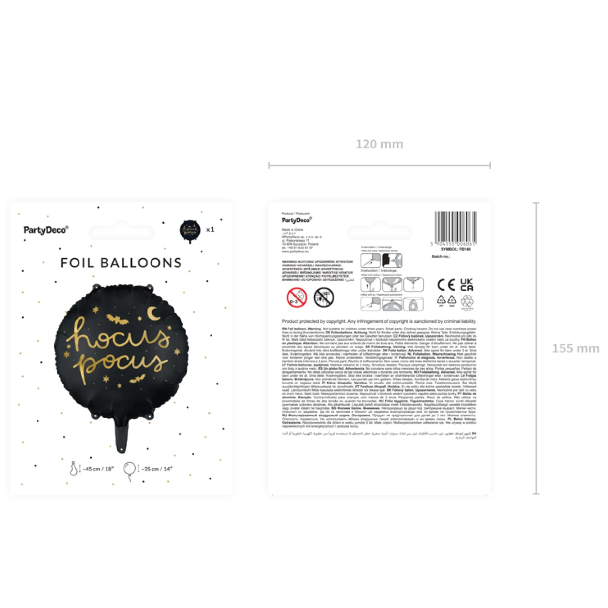 Black Hocus Pocus Foil Balloon 18in