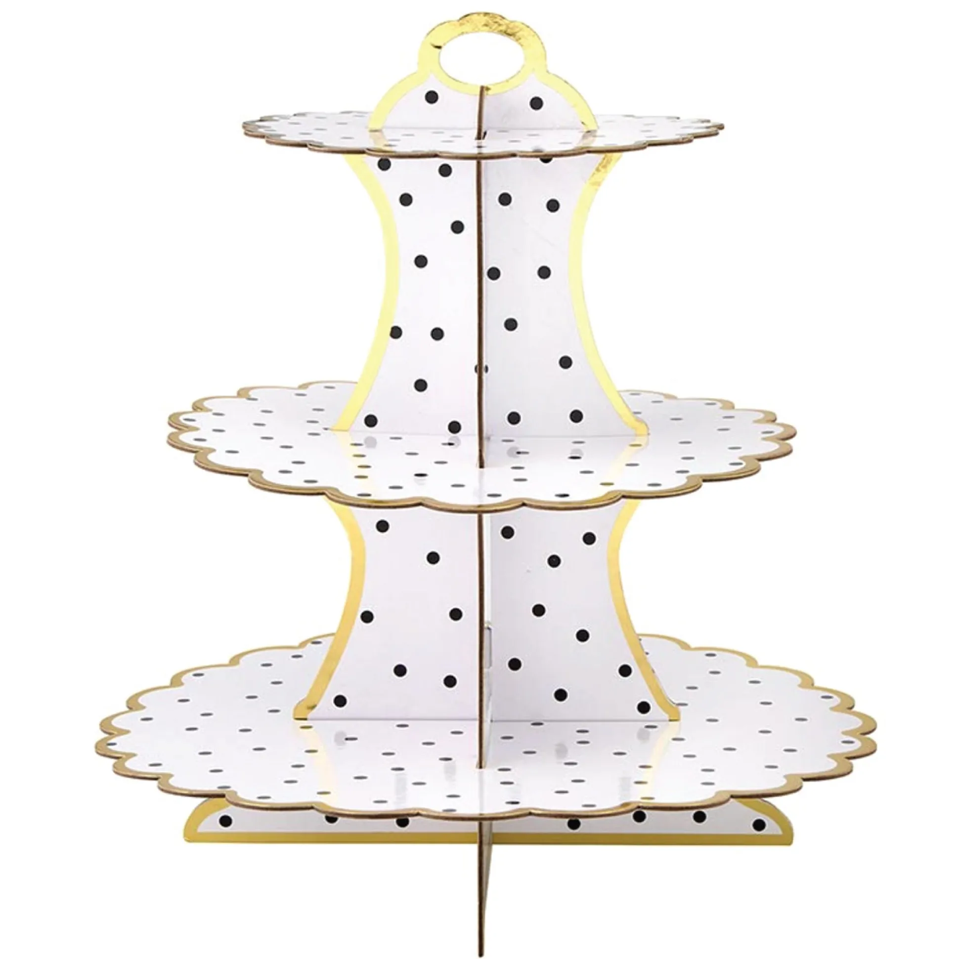 Black Polka Dot Cardboard Cupcake Stand 1ct