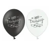 Black & White Birthday Balloons 6ct