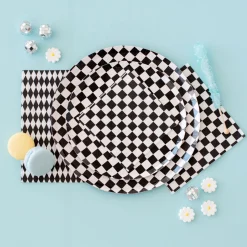 Black & White Checkered Dessert Napkins 20ct