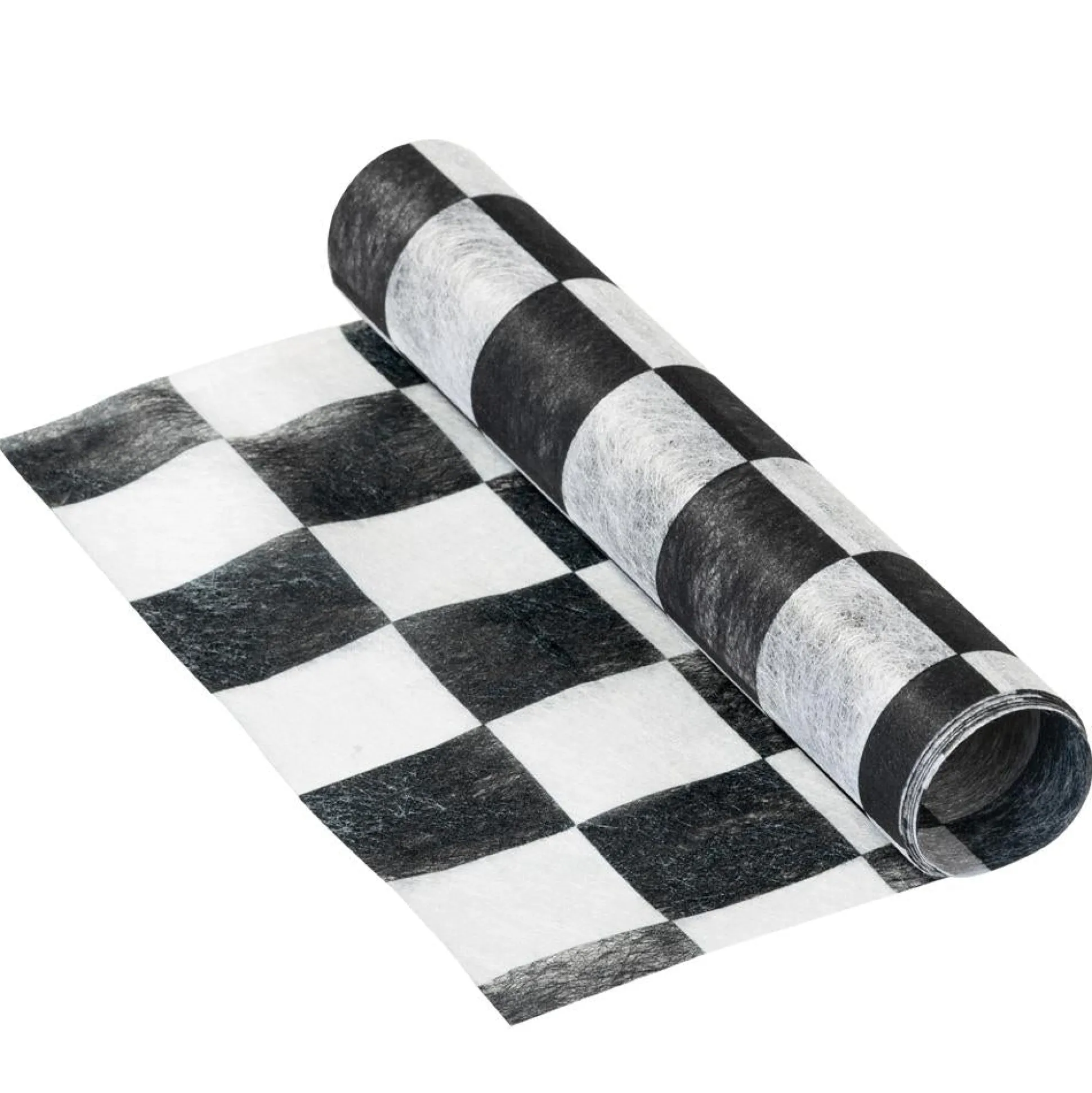 Black & White Check Table Runner 6.5ft