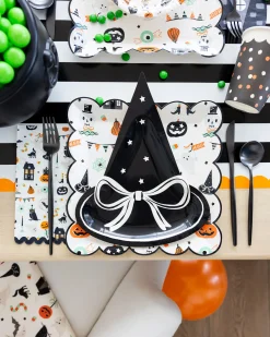 Black Witch Hat Halloween Dessert Plates 8ct