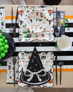 Black Witch Hat Halloween Dessert Plates 8ct