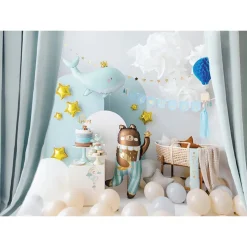 Blue Baby Whale Foil Balloon 30.5in