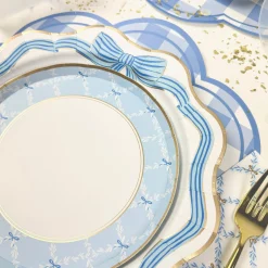 Blue Bow Trellis Dessert Plates 8ct