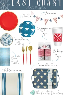 Blue & Cream Striped Paper Table Runner