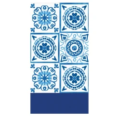 Blue Mediterranean Tile Guest Towels 16ct