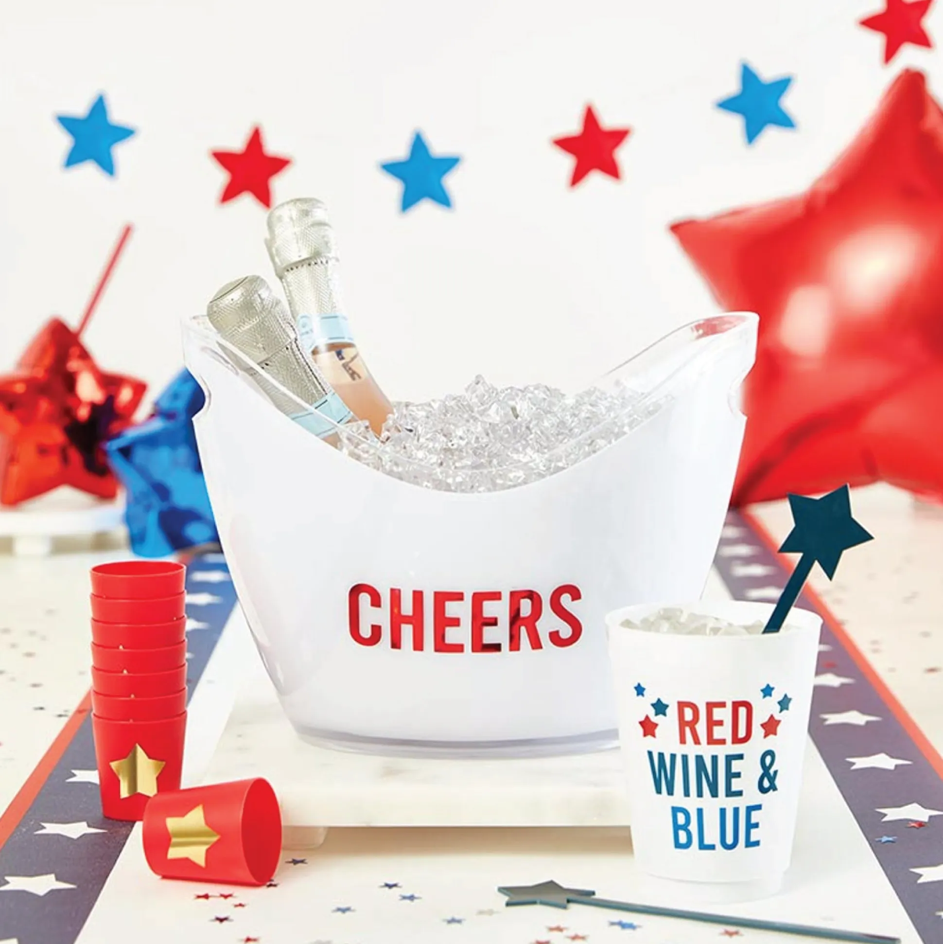 Blue Star Acrylic Drink Stirrers 4ct