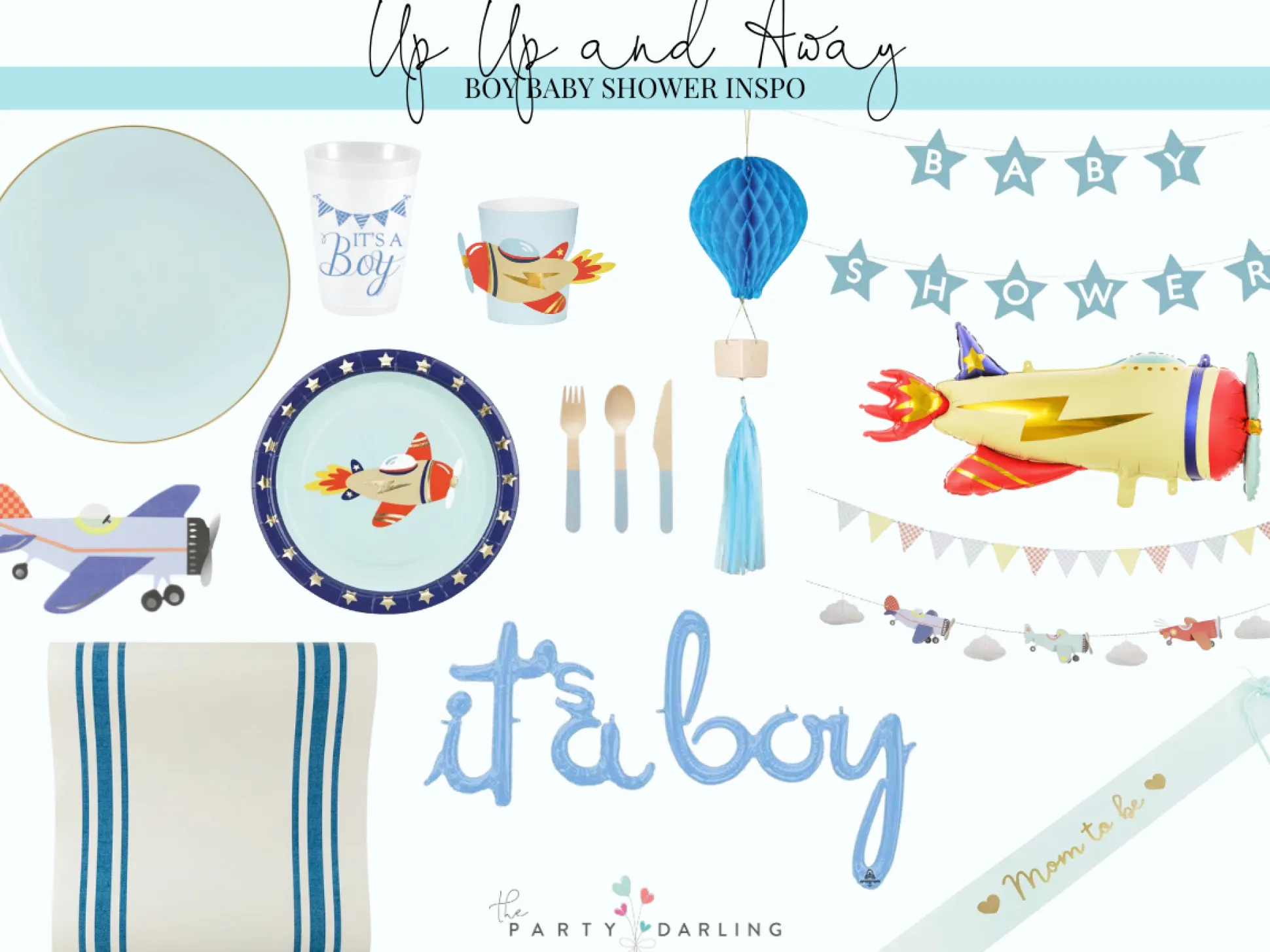 Blue Star Baby Shower Banner 9.5ft
