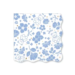 Blue Teddy Bear Floral Lunch Napkins 20ct