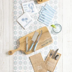 Blue Tile Paper Table Runner 25ft