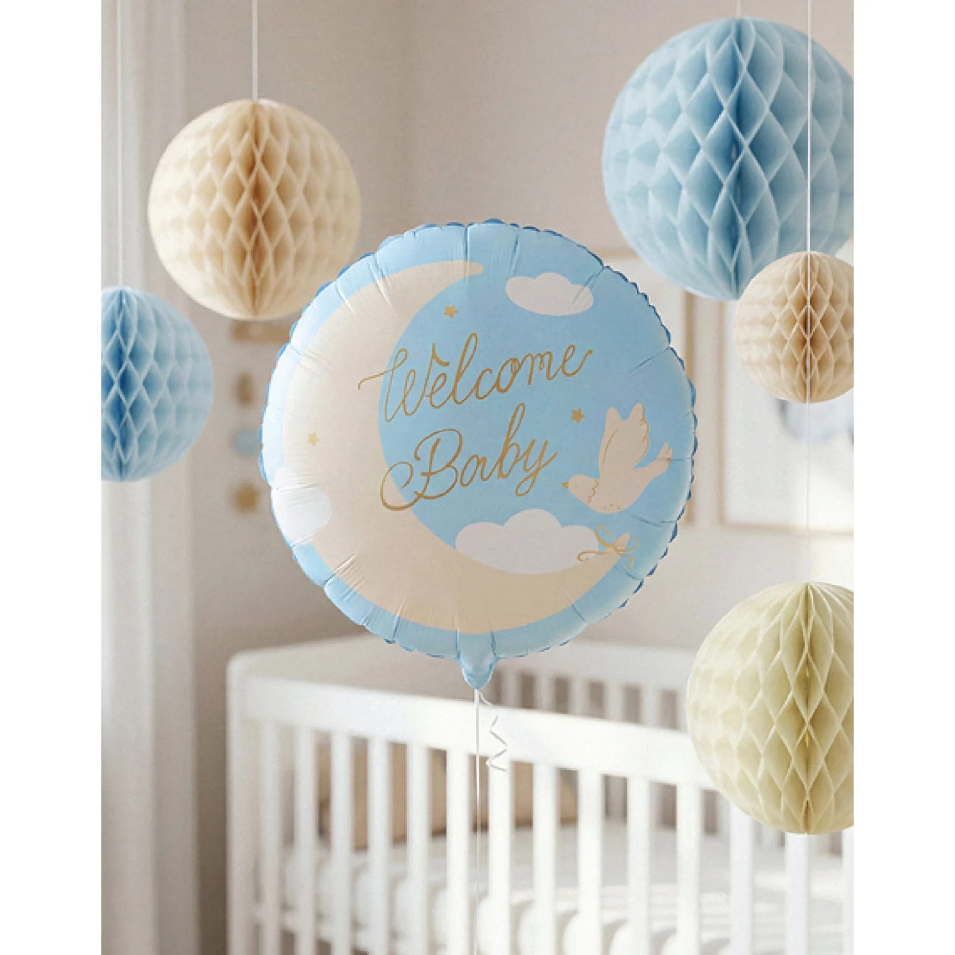 Blue Welcome Baby Foil Balloon 14in