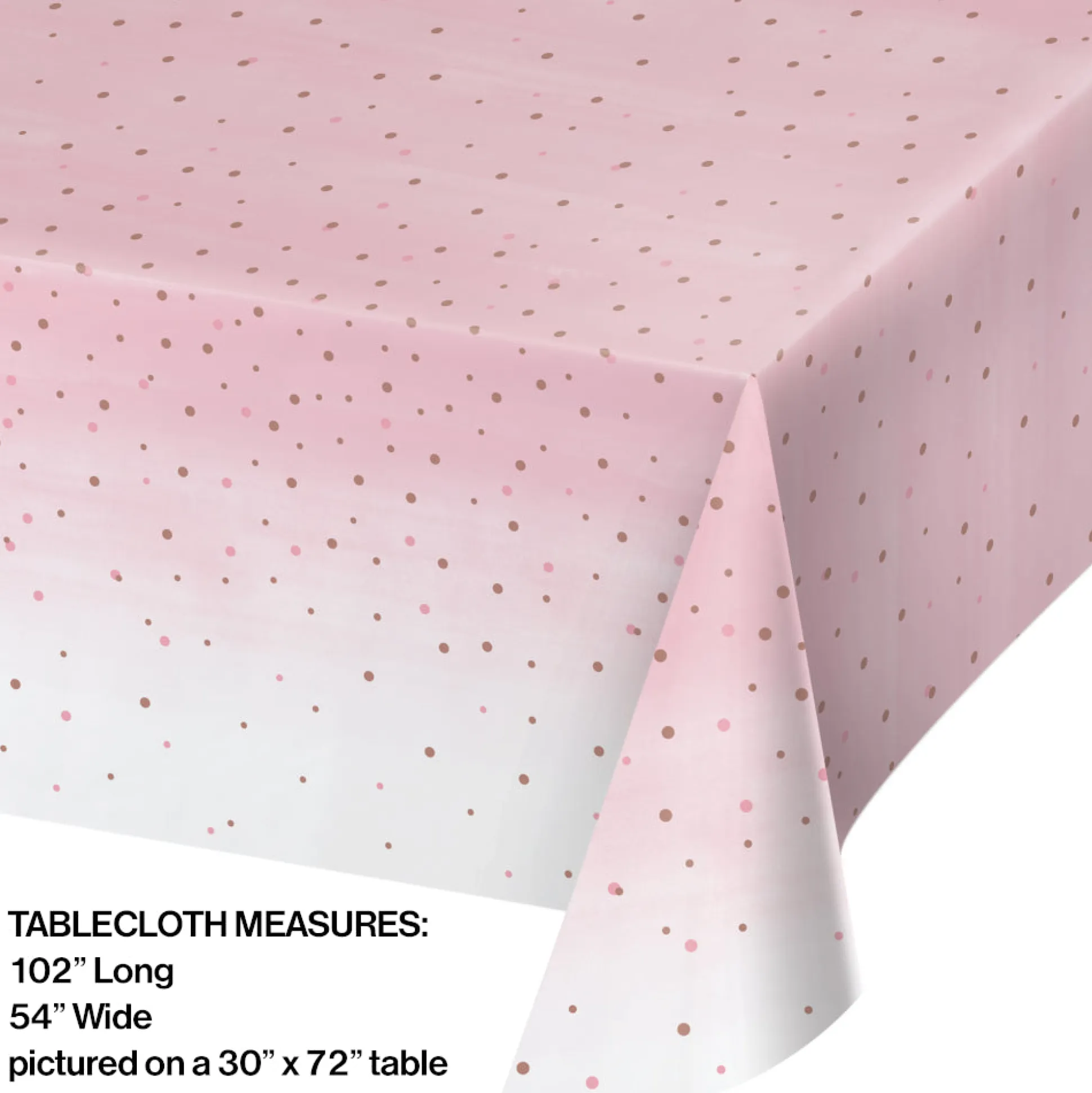 Blush and Rose Gold Plastic Table Cover