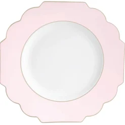 Blush Pink Scalloped Plastic Dinner Plates 10ct