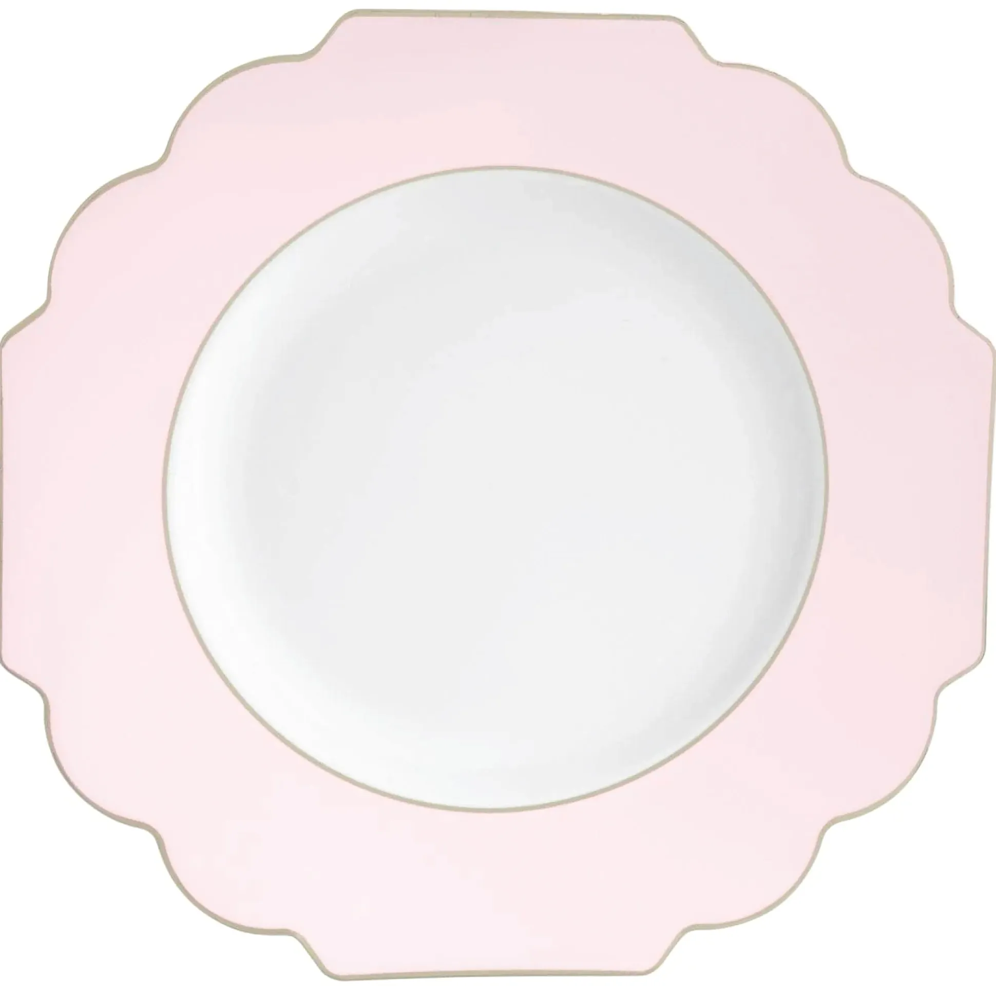 Blush Pink Scalloped Plastic Dinner Plates 10ct