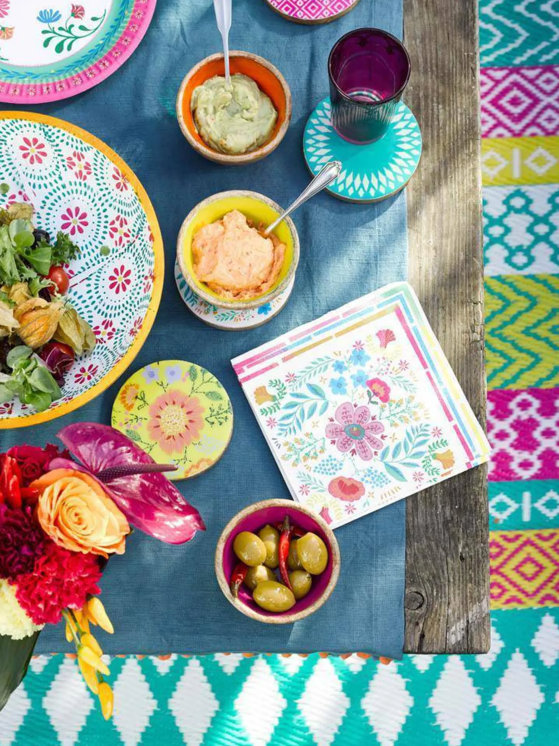 Boho Floral Lunch Napkins 20ct