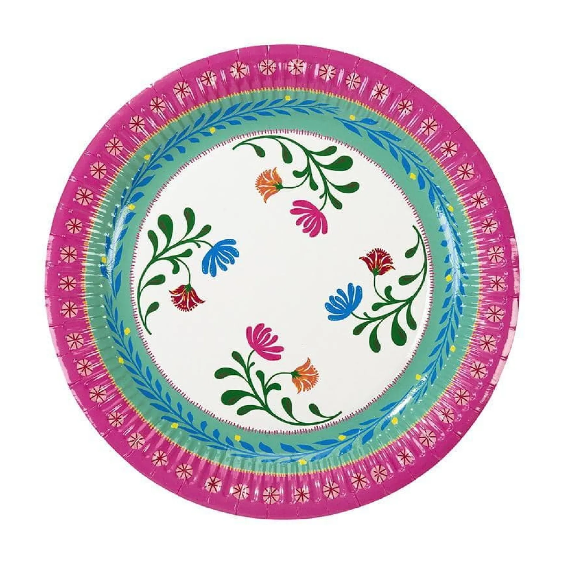 Boho Floral Paper Lunch Plates 12ct