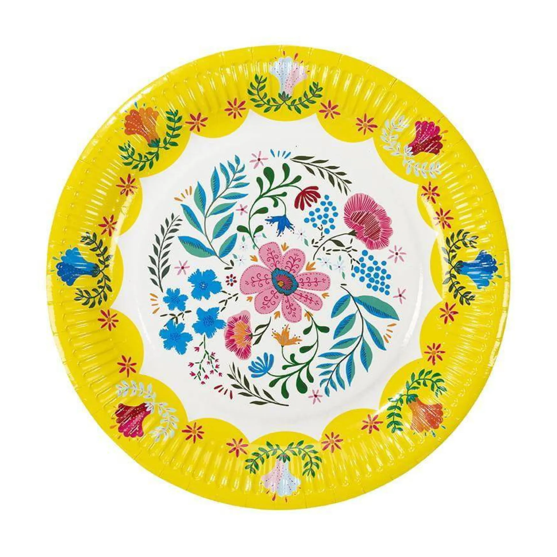 Boho Floral Paper Lunch Plates 12ct
