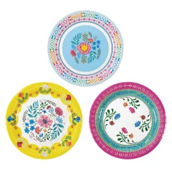 Boho Floral Paper Lunch Plates 12ct
