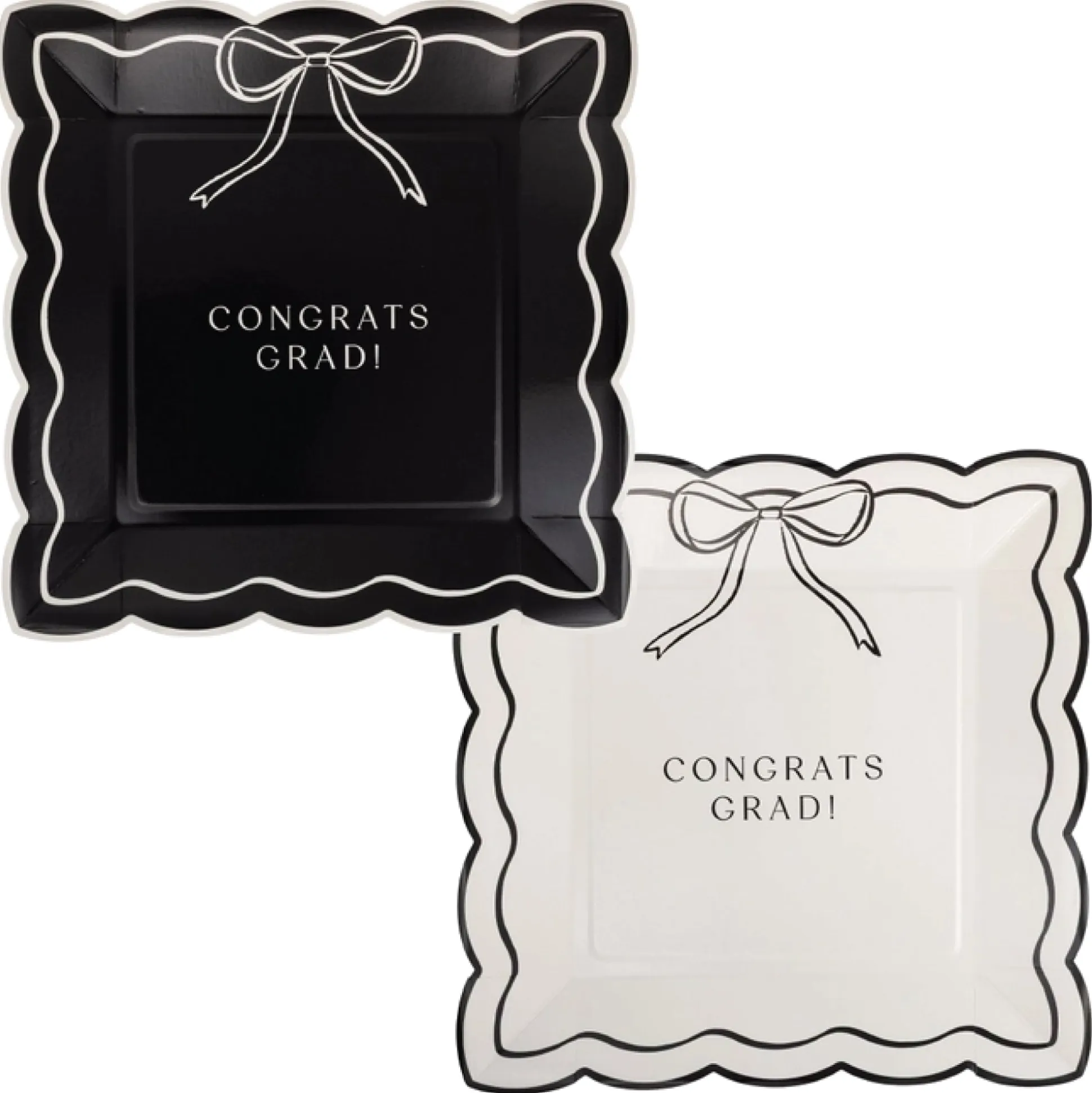 Bow Congrats Grad Paper Plates 8ct