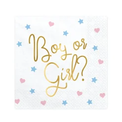 Boy or Girl Gender Reveal Lunch Napkins 20ct