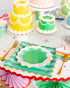 Bright Birthday Ric Rac Edge Dessert Plates 8ct