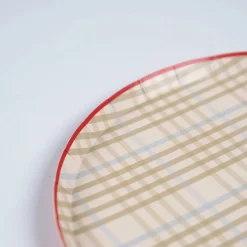 Camping Gingham Plaid Dinner Plates 8ct