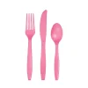 Candy Pink Premium Plastic Cutlery Set for 8