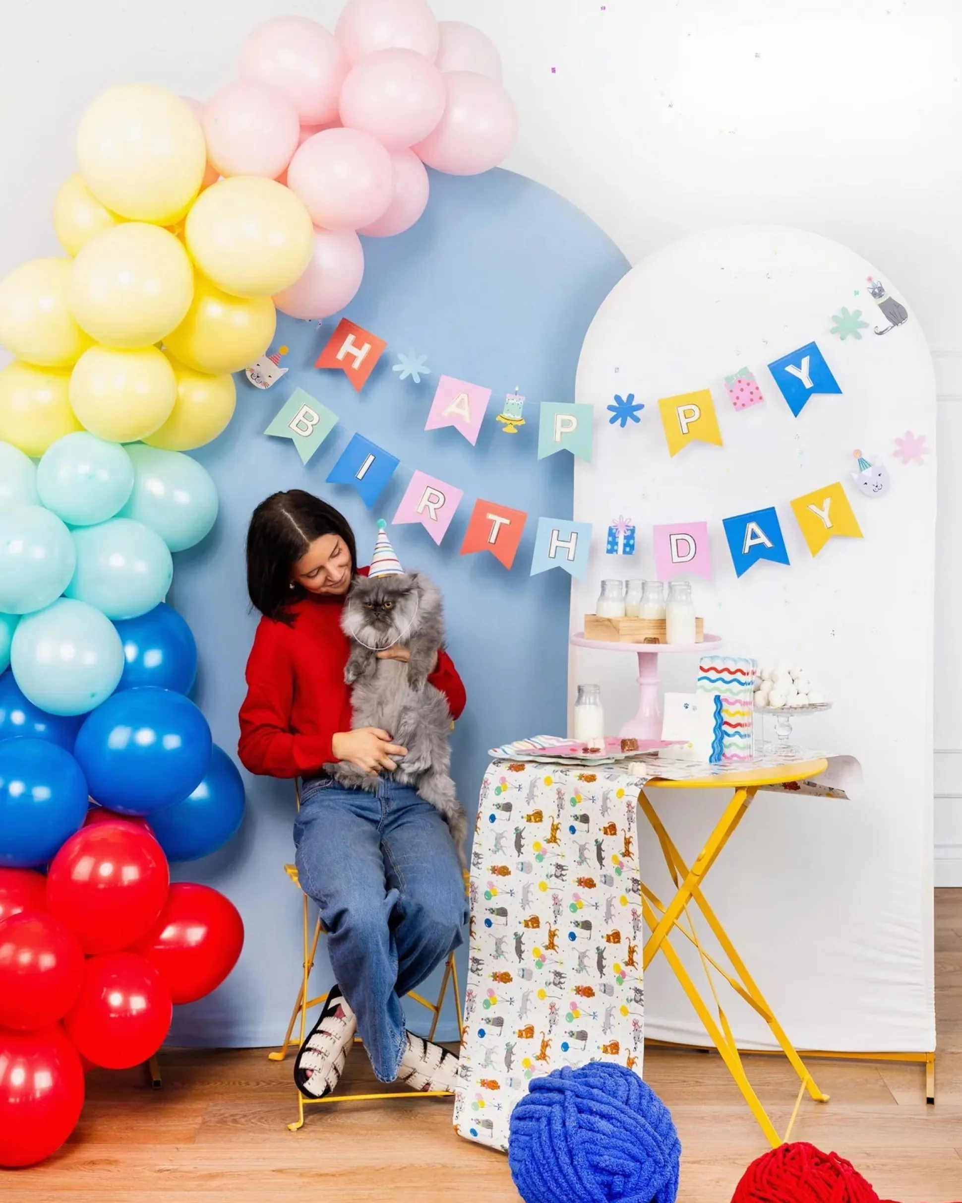 Cat Happy Birthday Banner Set 5ft