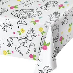 Charming Horse Paper Activity Table Cover 7ft