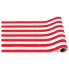 Cherry Red Striped Paper Table Runner 12.5ft