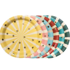 Circus Striped Dessert Plates 6ct