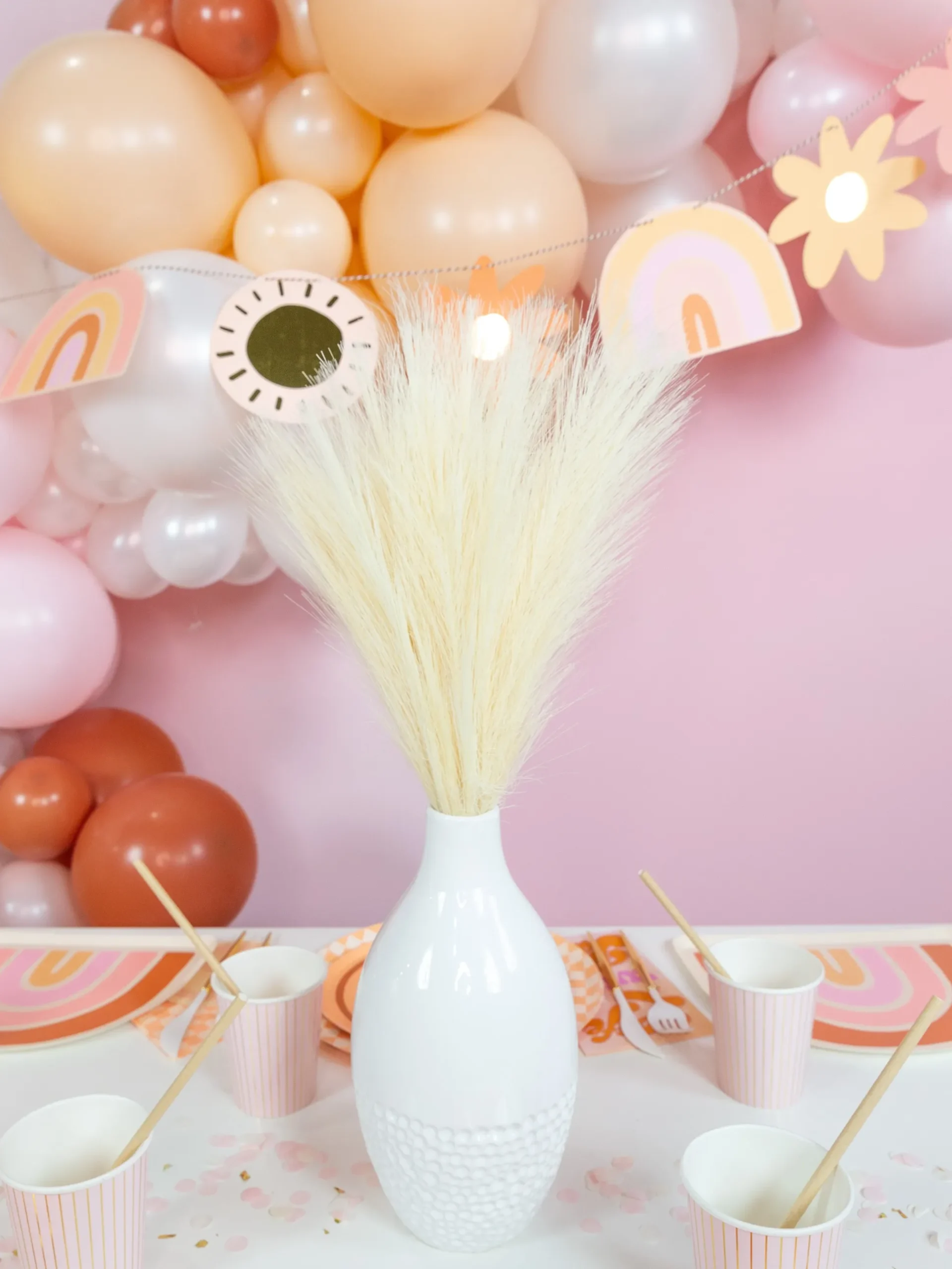 Cream Artificial Pampas Grass Stem 17.7in
