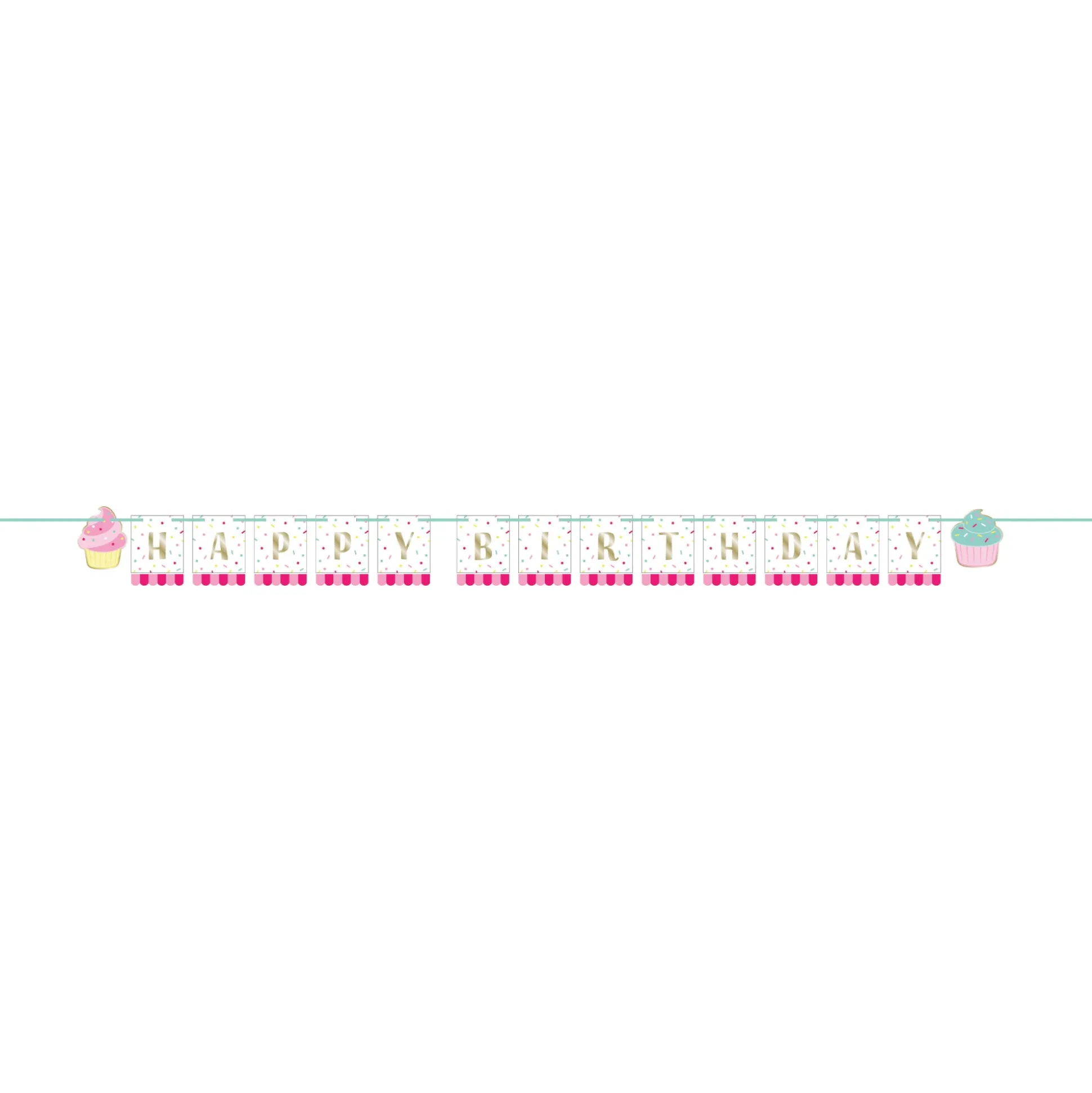 Cupcake Happy Birthday Banner 8ft